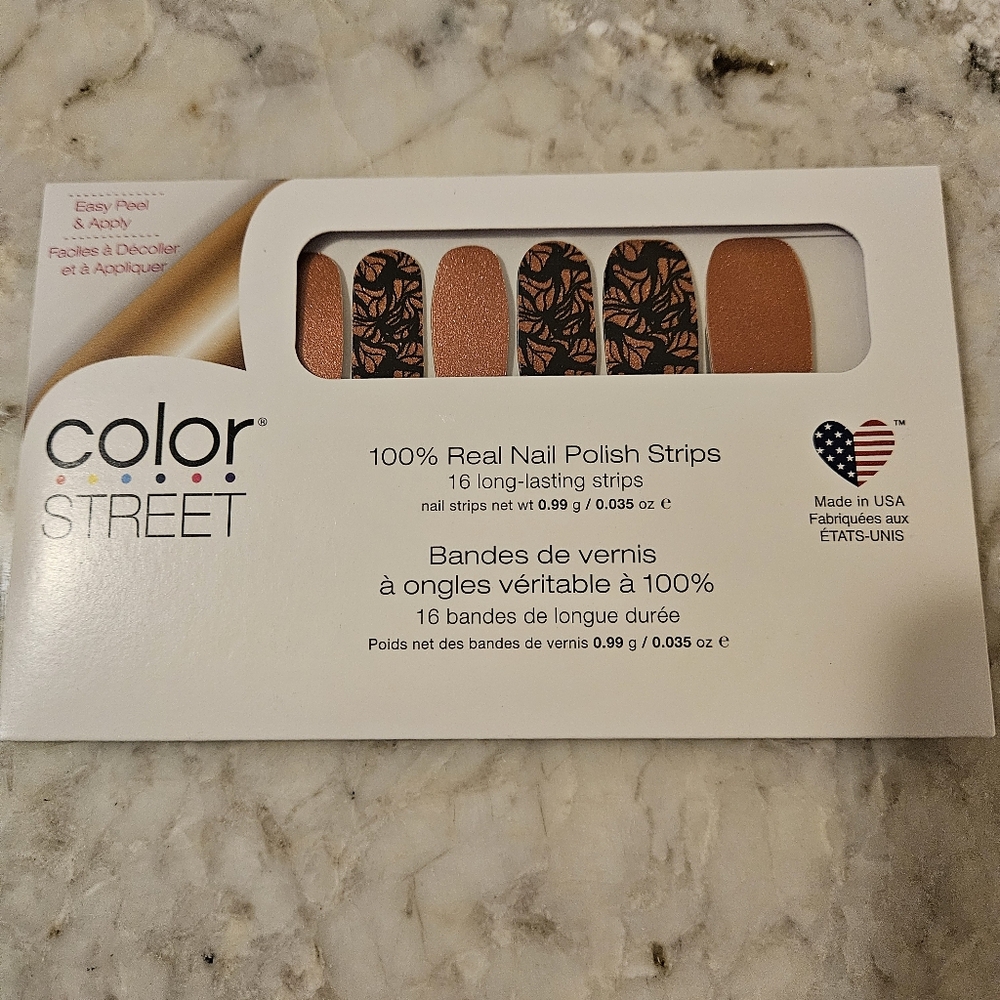 Color Street Copper and Black Nail Strips-Retired Wing It On